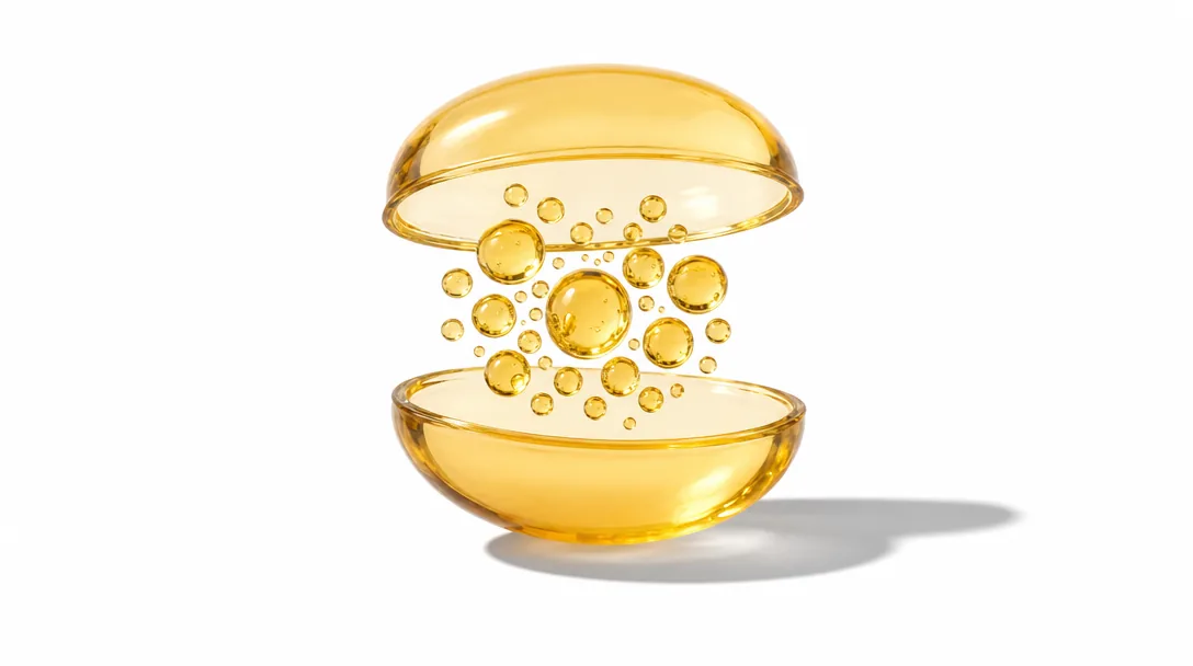 Generic exploded render of a omega-3 softgel
